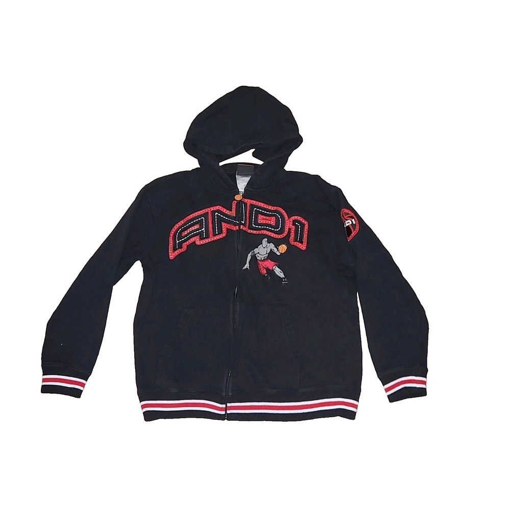 And 1 Boys 14/16 Large Basketball Hoodie Zip Up Sweatshirt Streetball